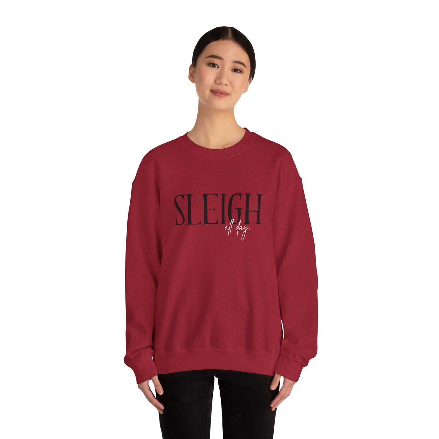 SLEIGH All Day Unisex Heavy Blend™ Crewneck Sweatshirt – Cozy Holiday Vibes