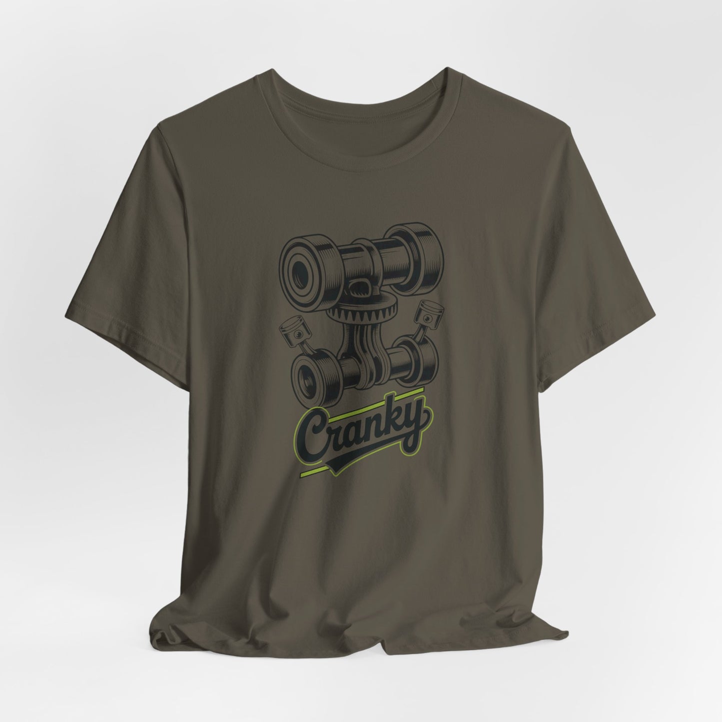 Cranky Engine Cam T-Shirt — Vintage Motorcycle Camshaft Tee