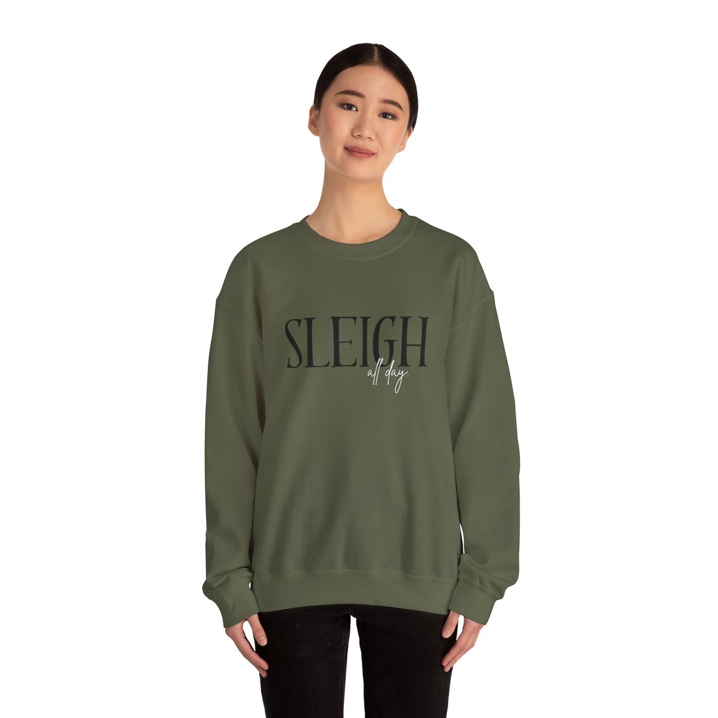 SLEIGH All Day Unisex Heavy Blend™ Crewneck Sweatshirt – Cozy Holiday Vibes