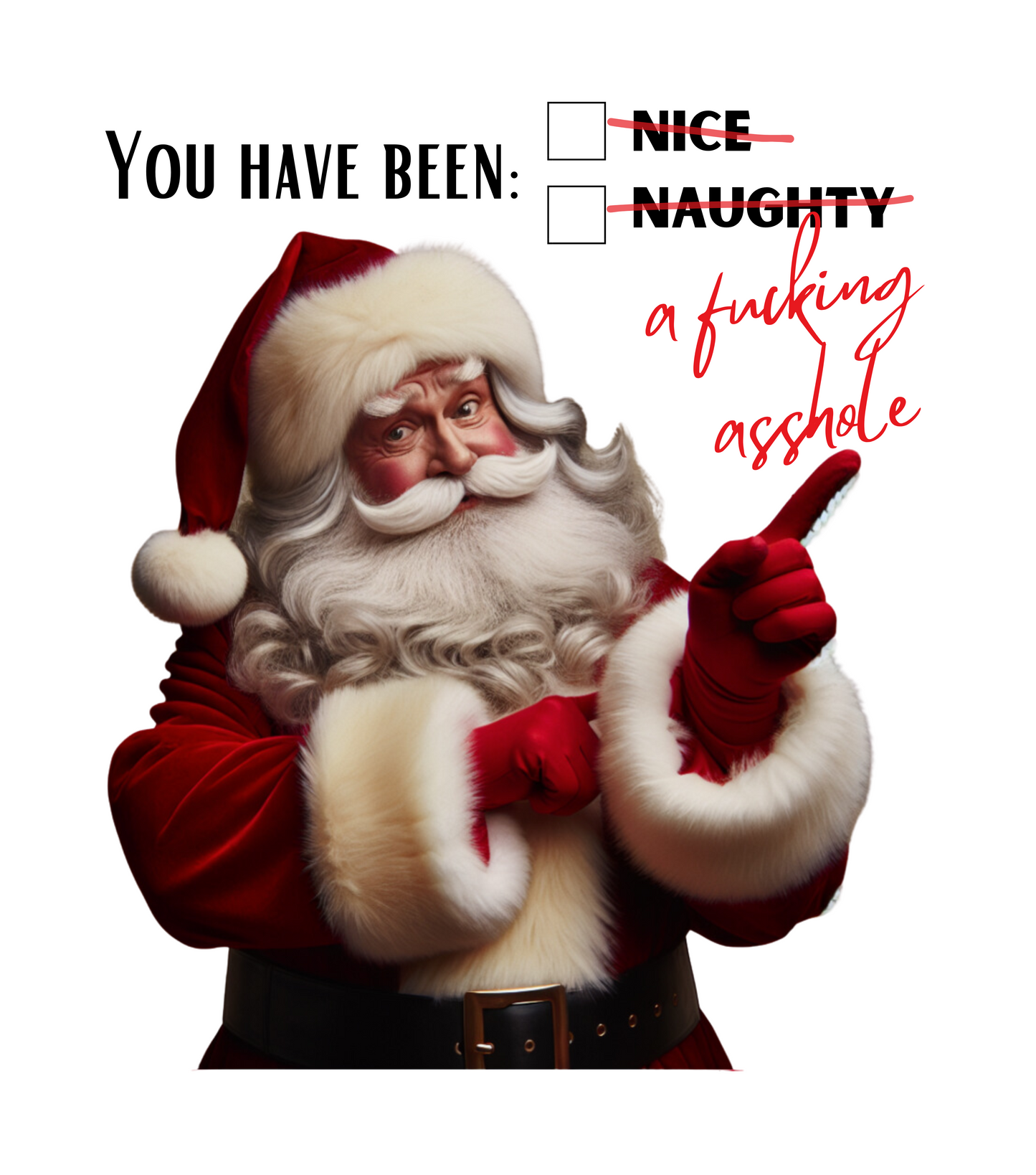 Festive Santa Wrapping Paper for Holidays - 'You've Been An Asshole' Design