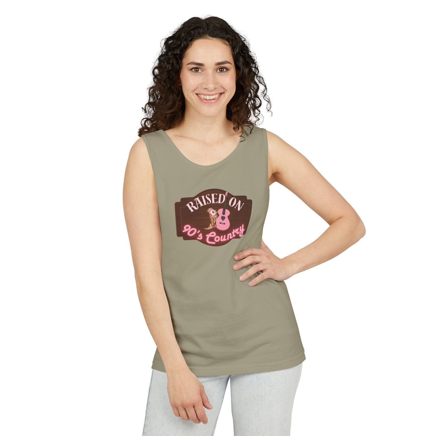 Raised on 90's Country - Women's Garment-Dyed Tank Top