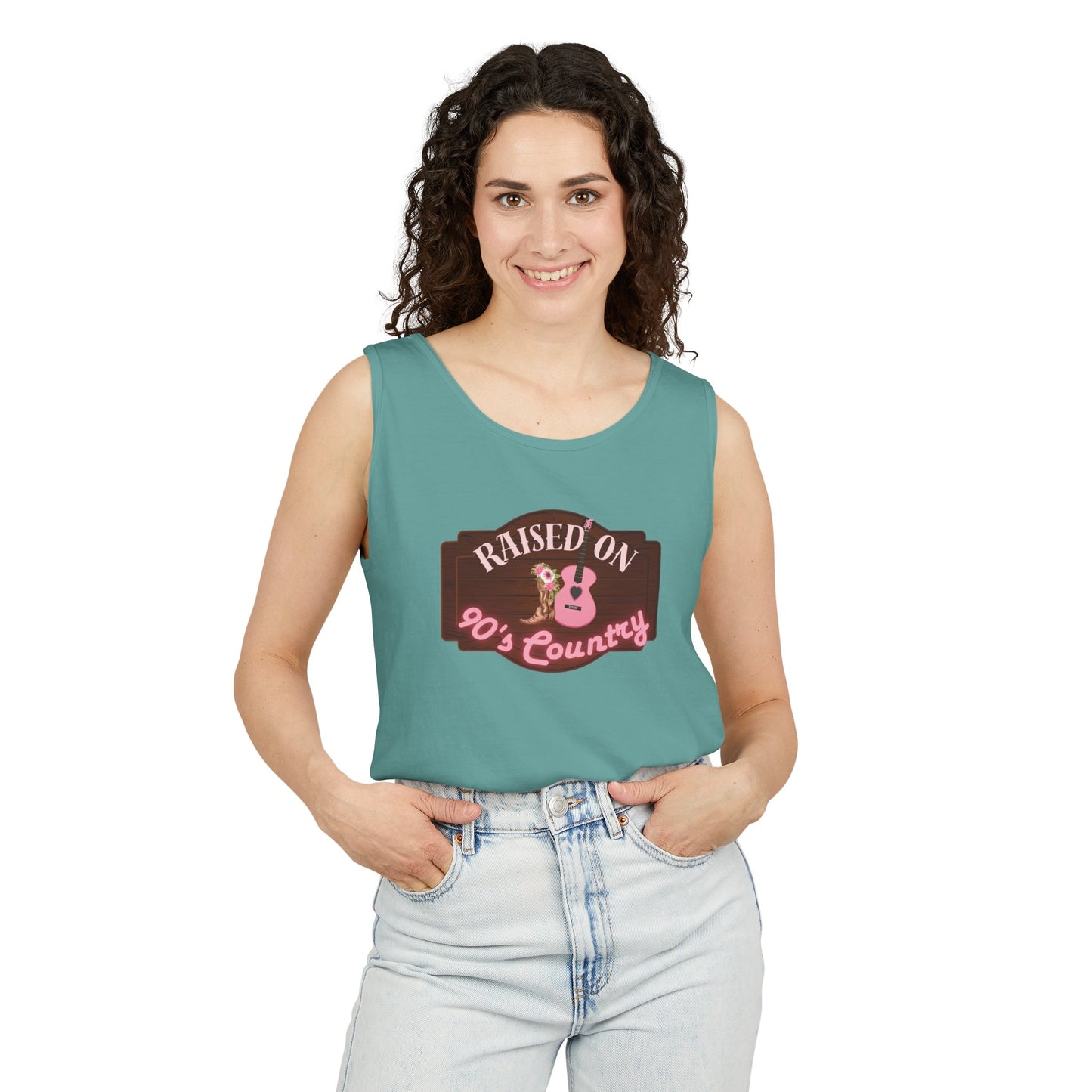 Raised on 90's Country - Women's Garment-Dyed Tank Top