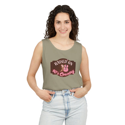 Raised on 90's Country - Women's Garment-Dyed Tank Top