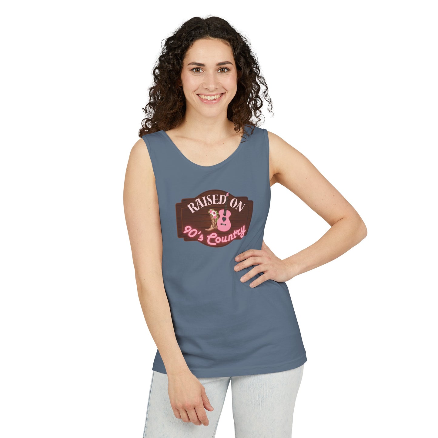 Raised on 90's Country - Women's Garment-Dyed Tank Top