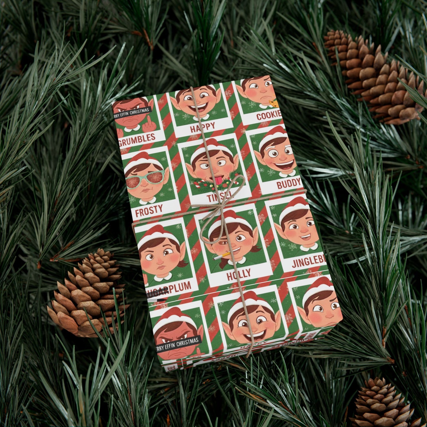 Santa's Merry 'Effin Elves - Gift Wrap Paper