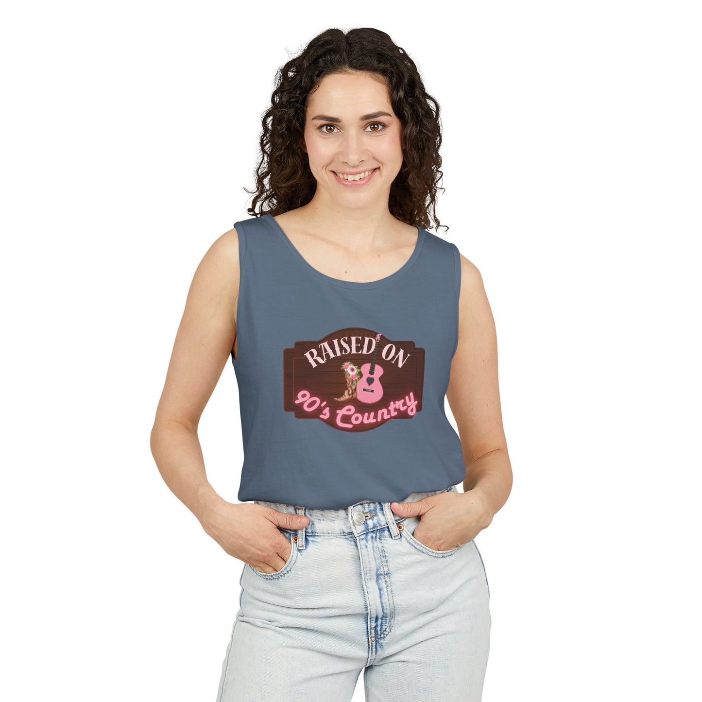 Raised on 90's Country - Women's Garment-Dyed Tank Top