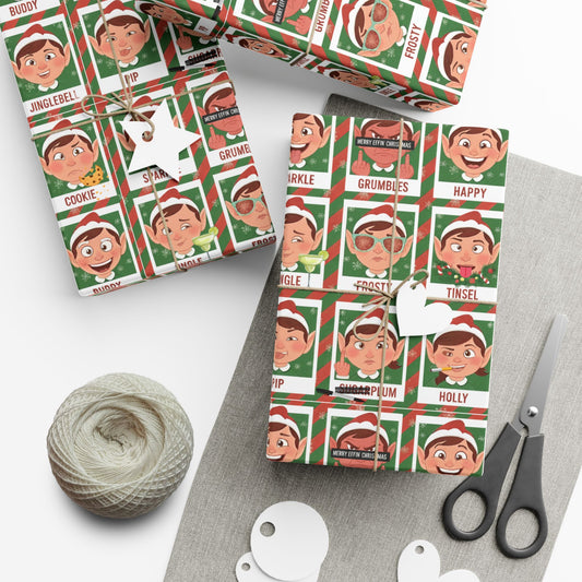 Santa's Merry 'Effin Elves - Gift Wrap Paper