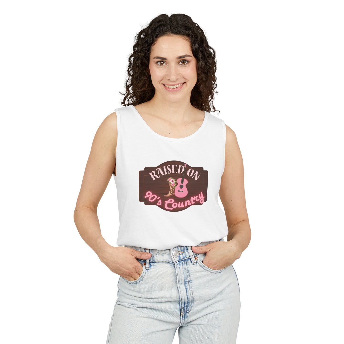 Raised on 90's Country - Women's Garment-Dyed Tank Top