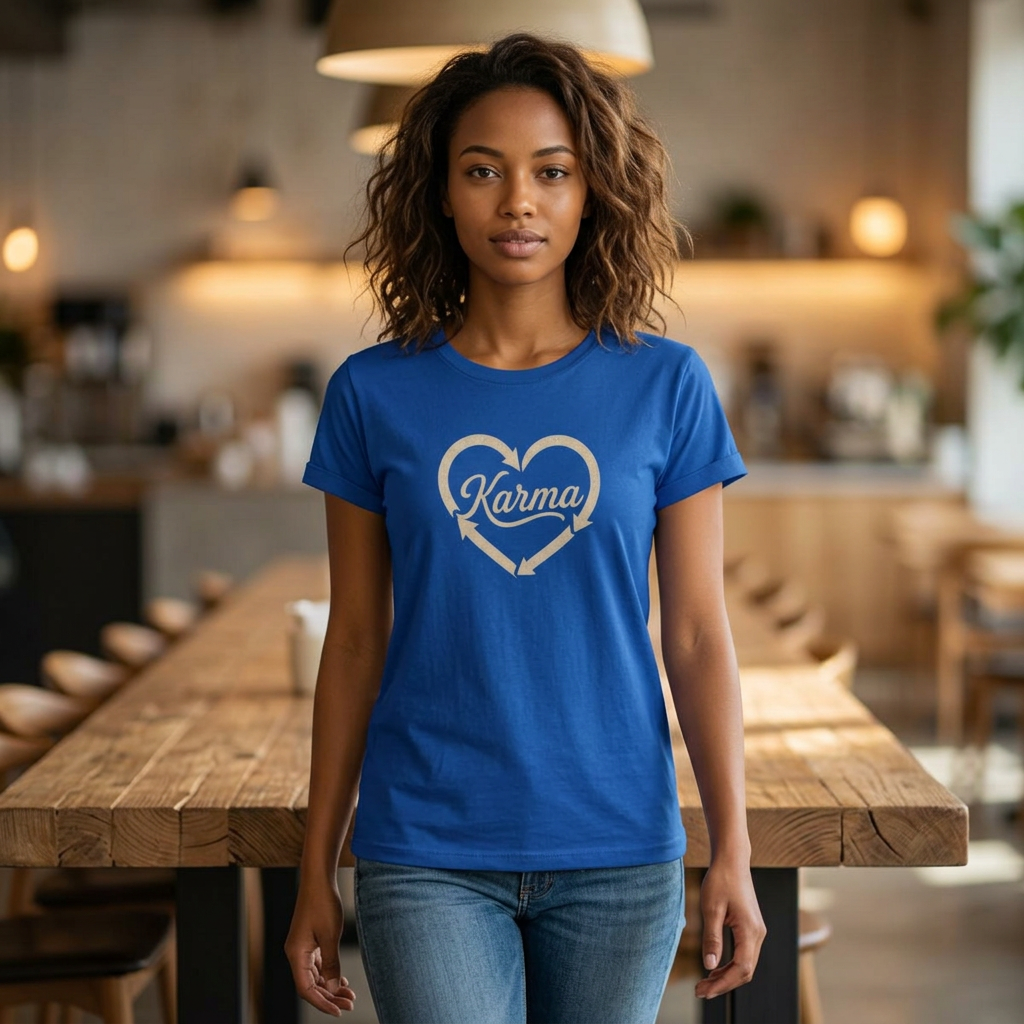 Karma Heart Tee — Women's Graphic T-Shirt