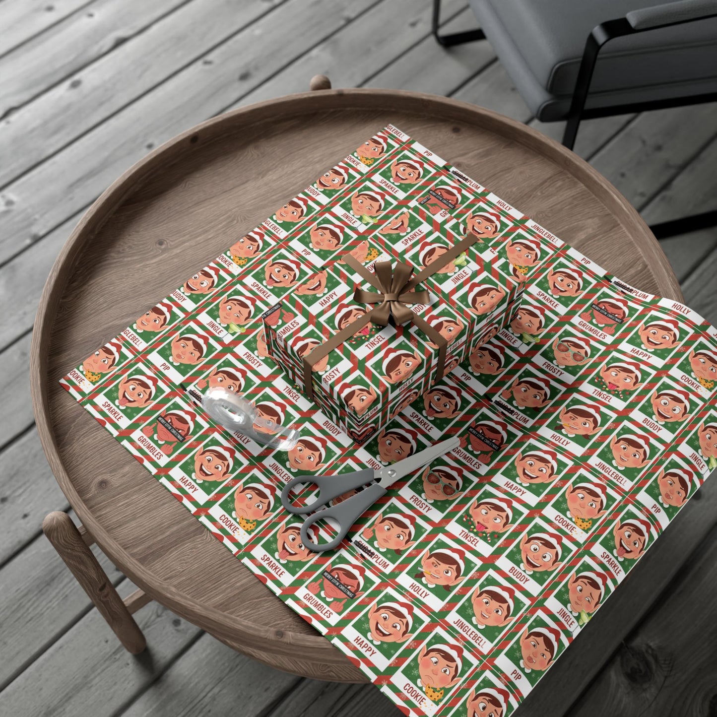 Santa's Merry 'Effin Elves - Gift Wrap Paper