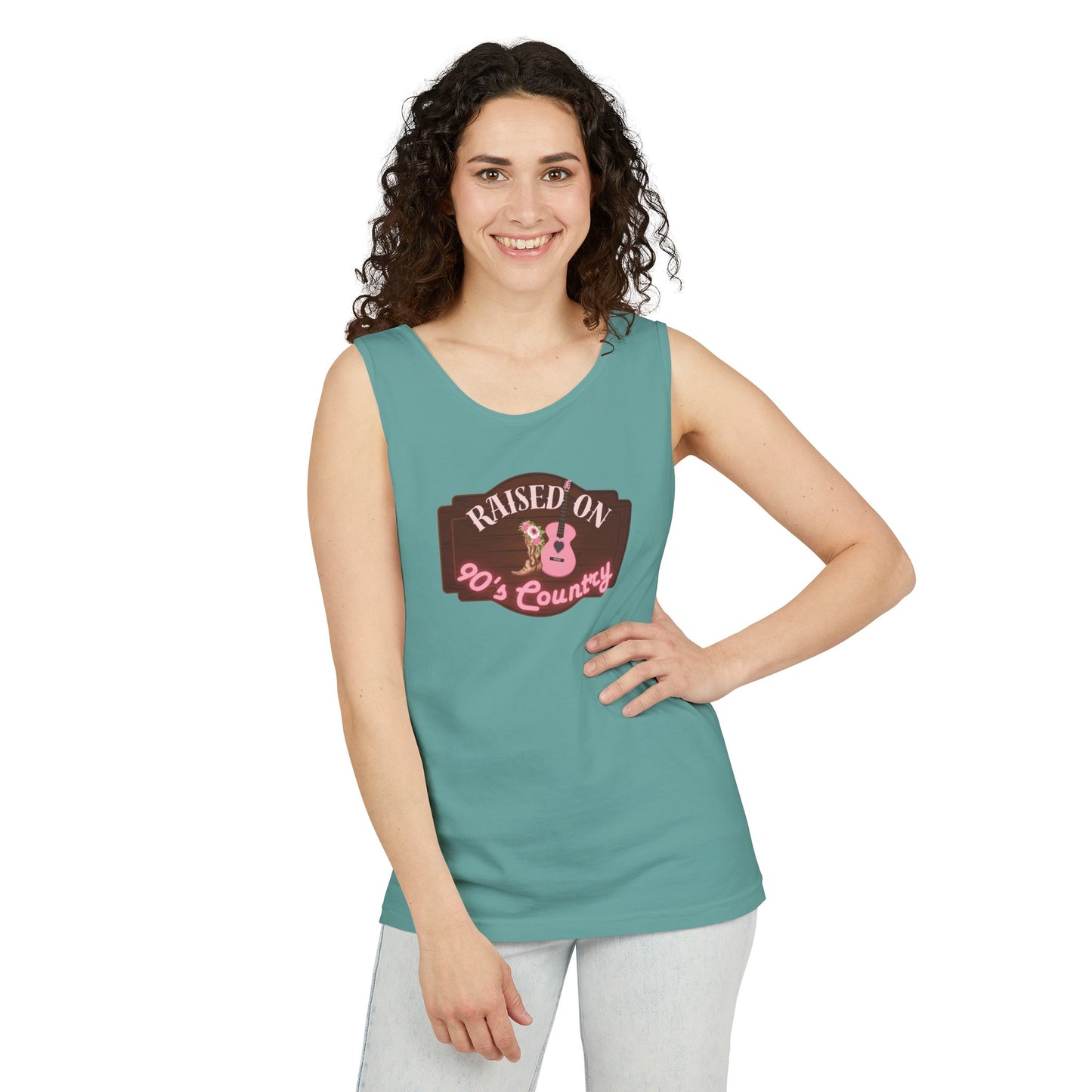 Raised on 90's Country - Women's Garment-Dyed Tank Top