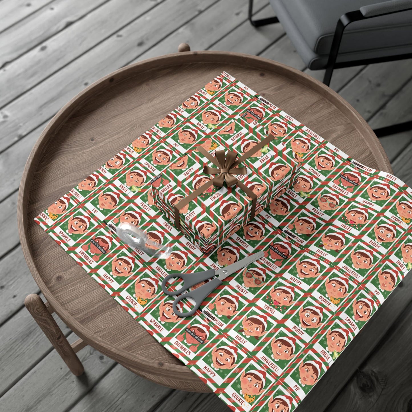 Santa's Merry 'Effin Elves - Gift Wrap Paper