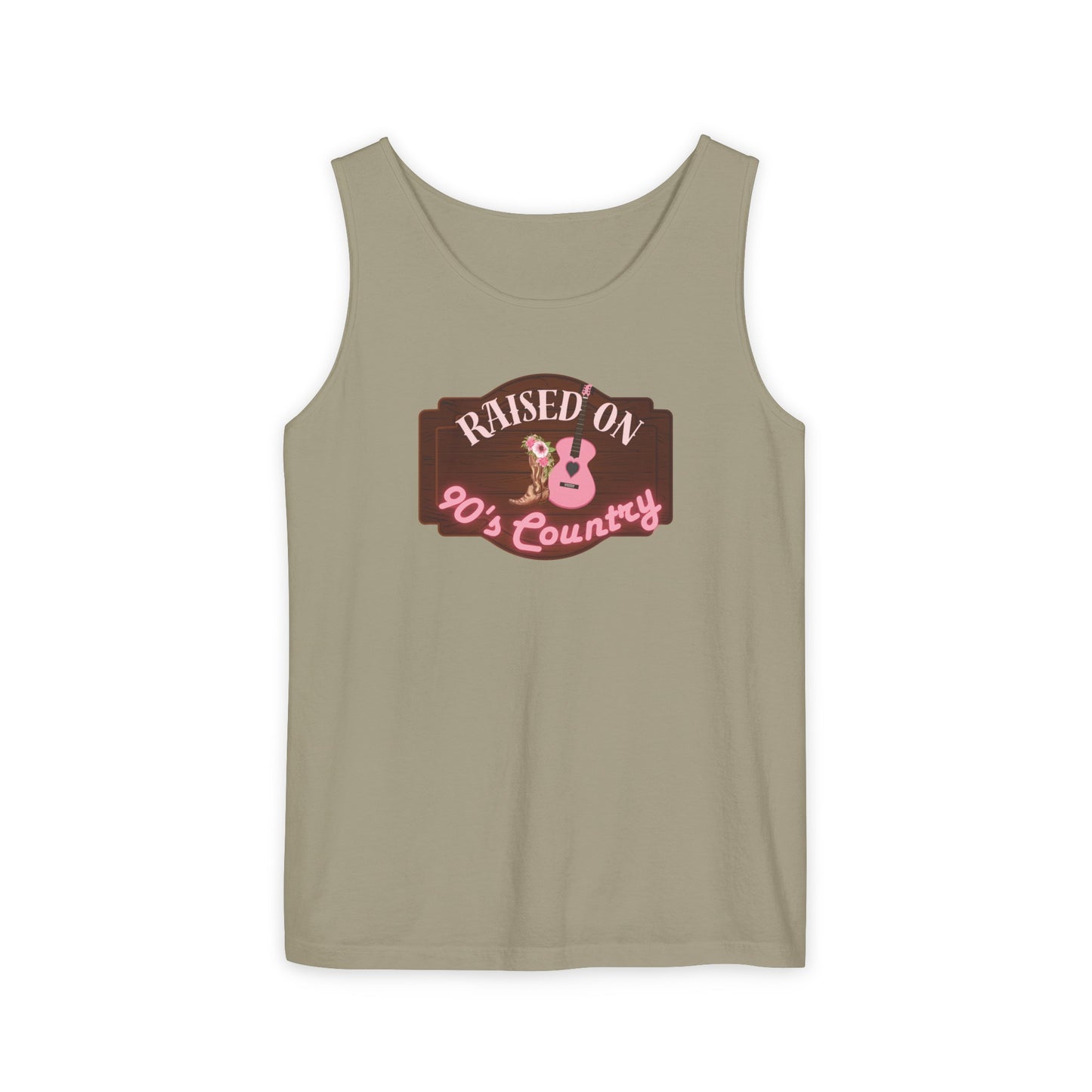 Raised on 90's Country - Women's Garment-Dyed Tank Top