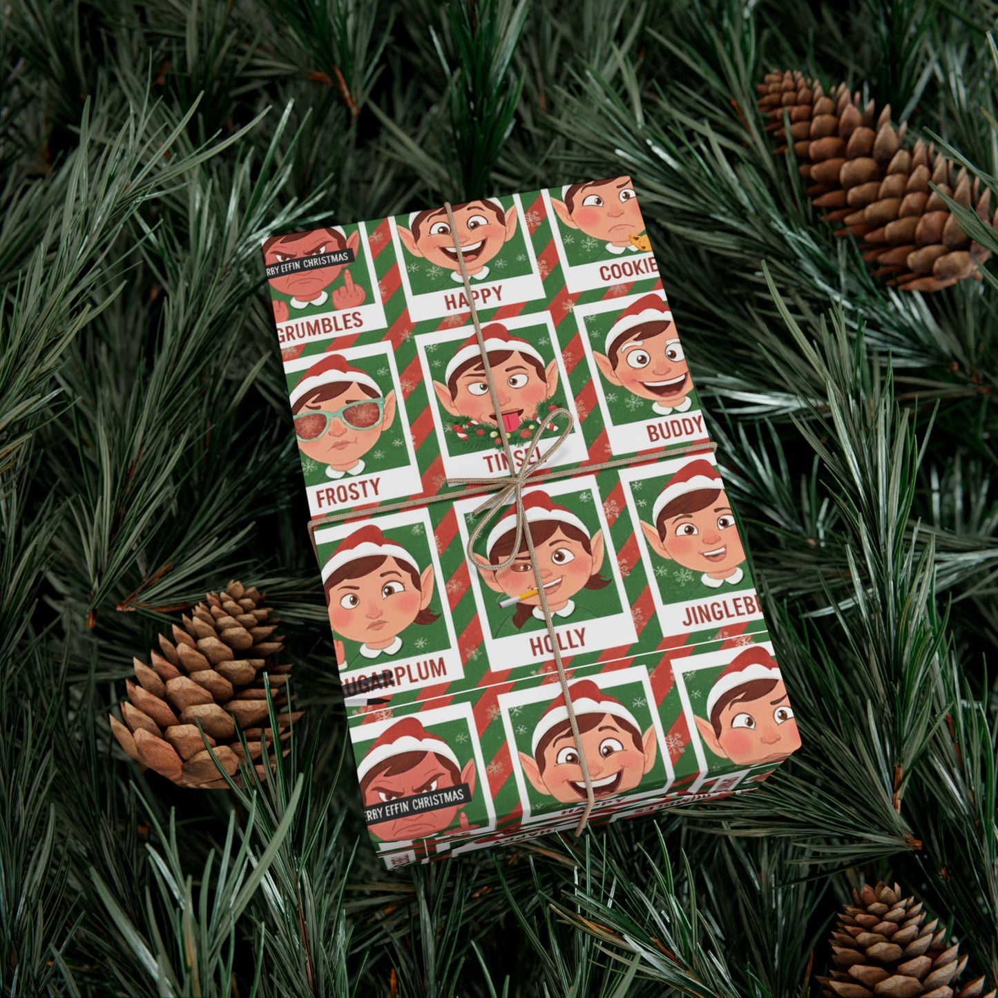 Santa's Merry 'Effin Elves - Gift Wrap Paper