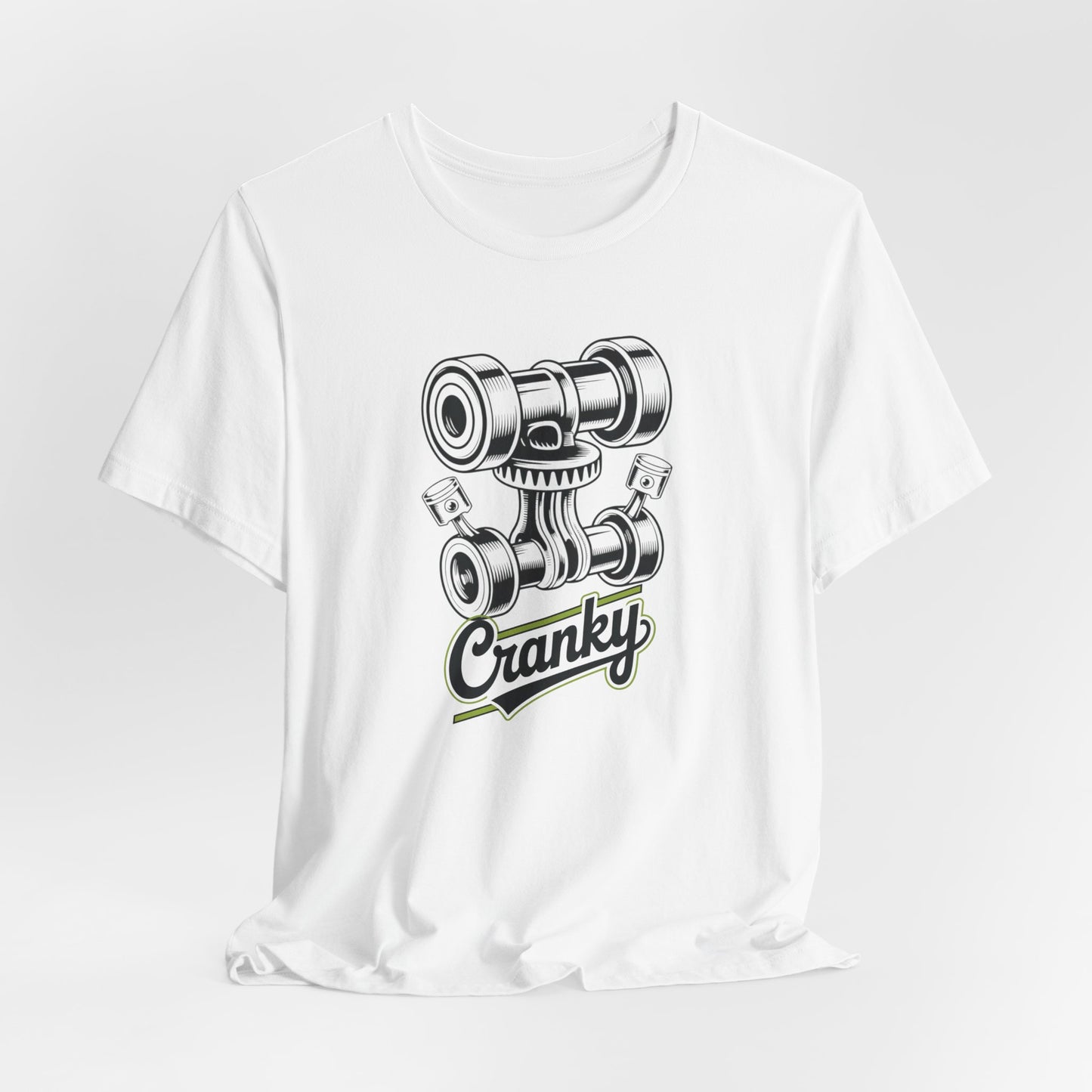 Cranky Engine Cam T-Shirt — Vintage Motorcycle Camshaft Tee