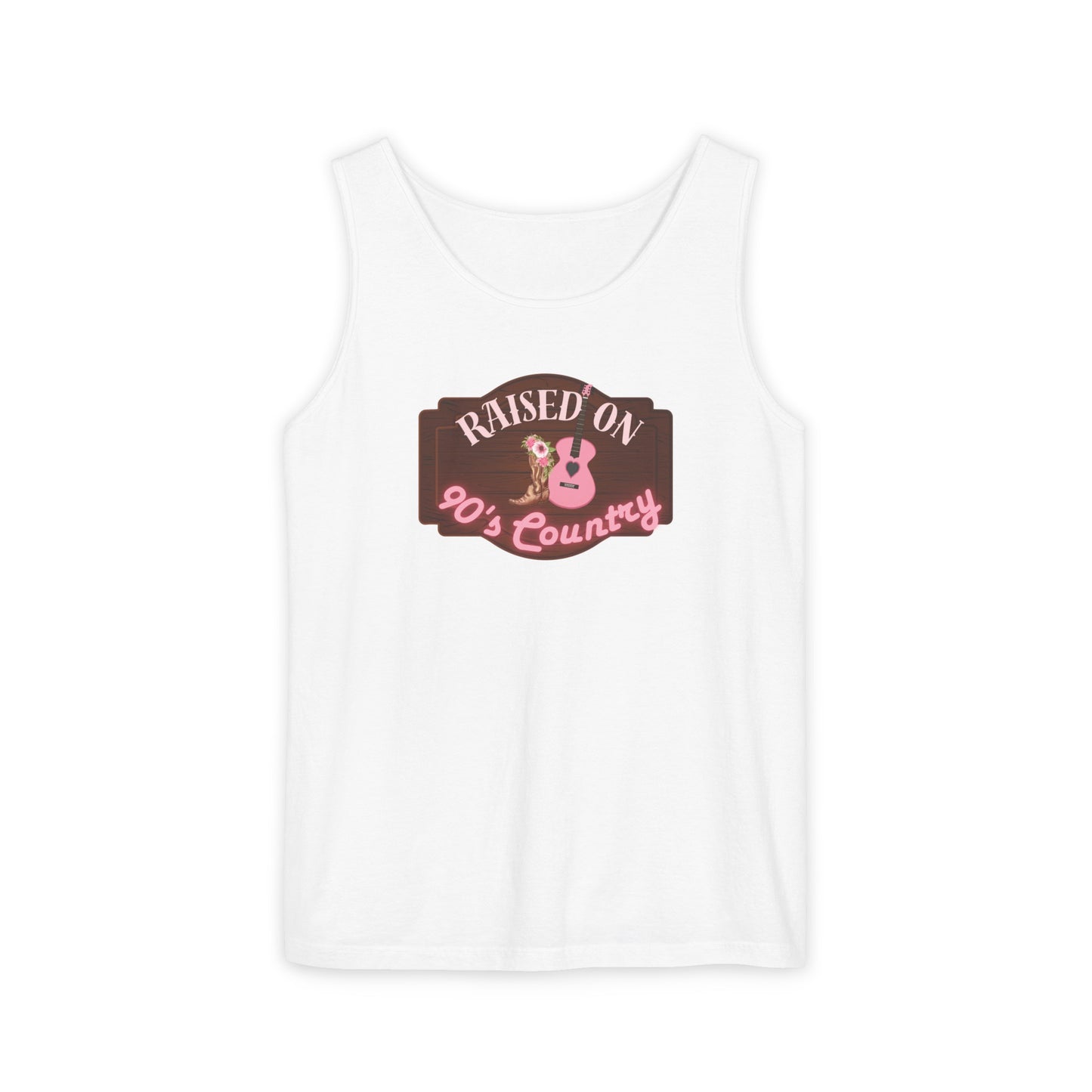 Raised on 90's Country - Women's Garment-Dyed Tank Top