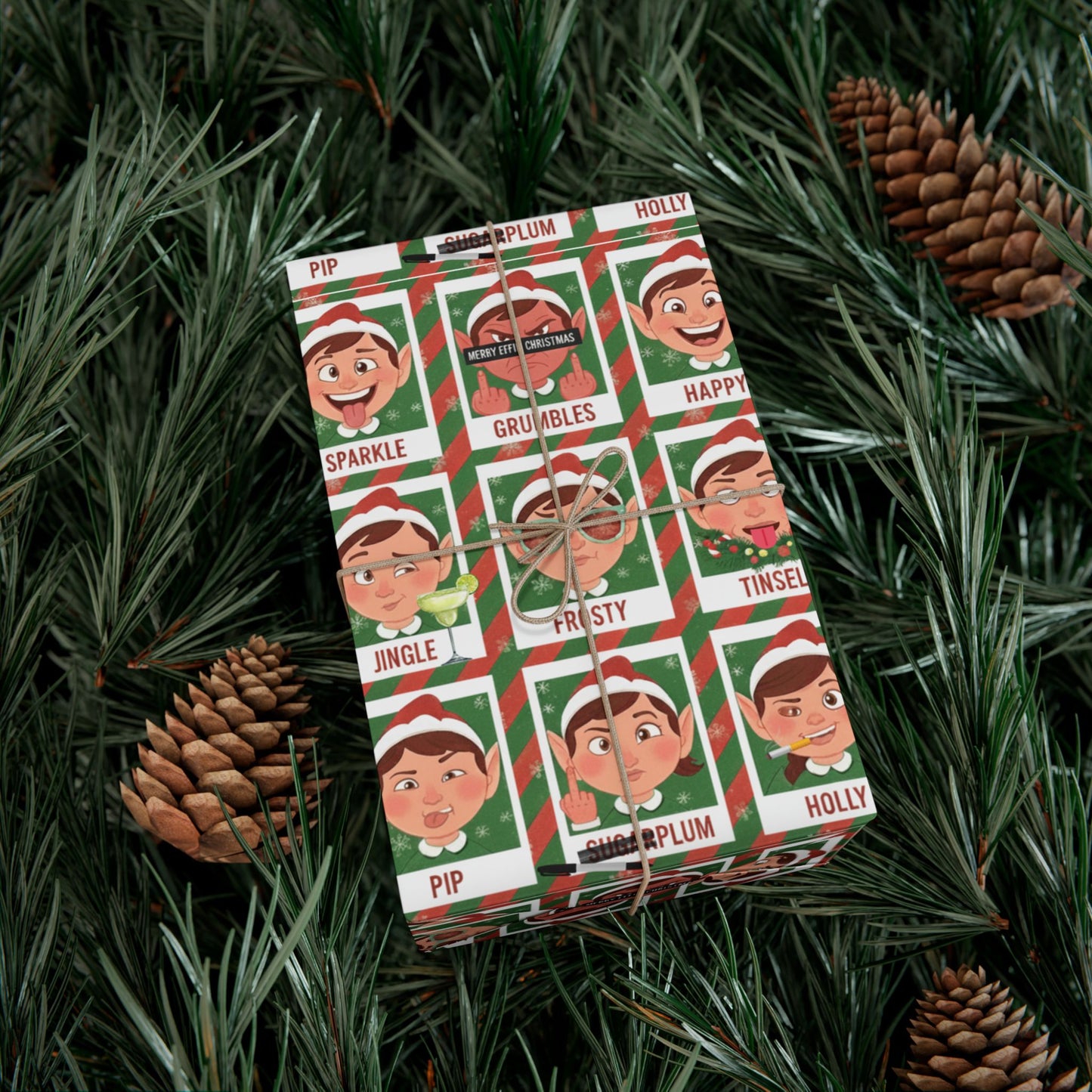 Santa's Merry 'Effin Elves - Gift Wrap Paper